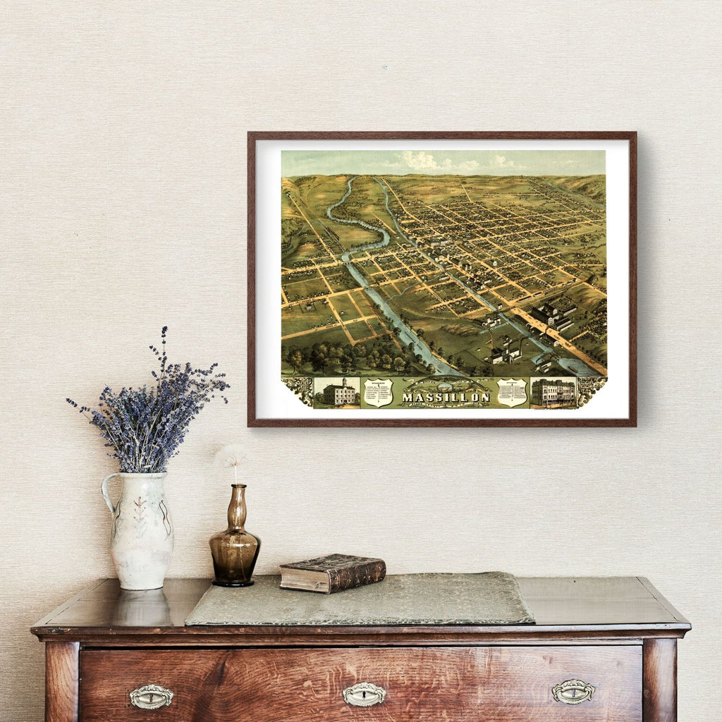Vintage Map of Massillon, Ohio 1870