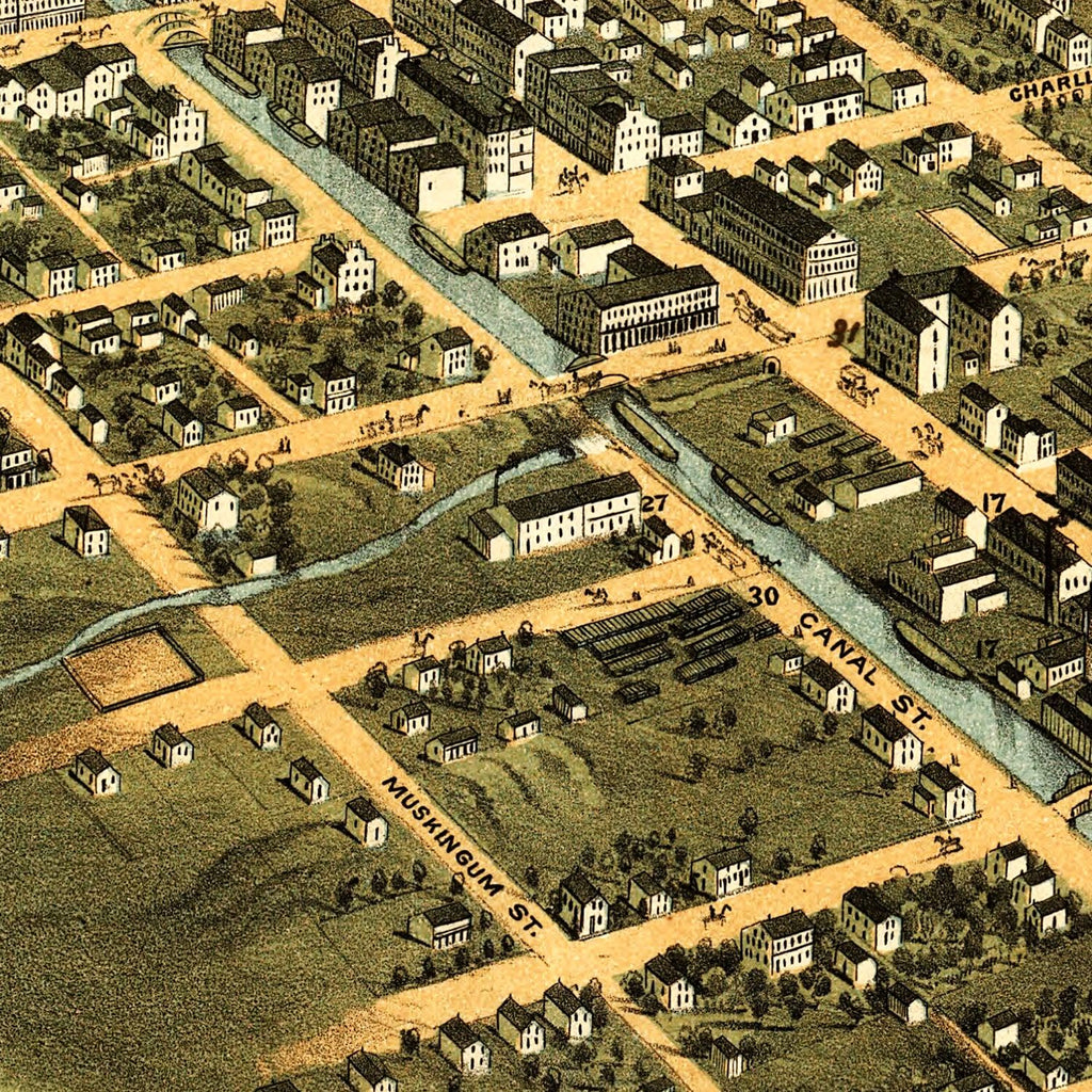 Vintage Map of Massillon, Ohio 1870