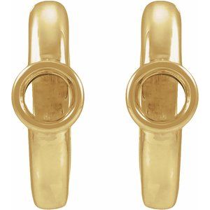 14K Yellow Gold 3 mm Round Hoop Earring Mounting – image 2