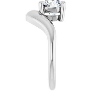 10K White Gold 6.5 mm Round Solitaire Ring Mounting – image 7