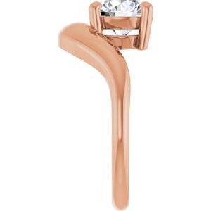 14K Rose Gold 6.5 mm Round Solitaire Ring Mounting – image 7