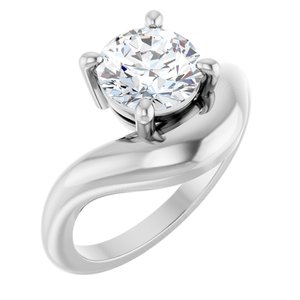 Sterling Silver 6.5 mm Round Solitaire Ring Mounting