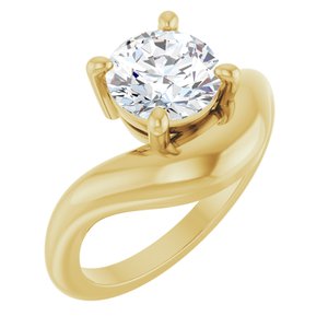 14K Yellow Gold 1 CT Lab-Grown Diamond Solitaire Ring