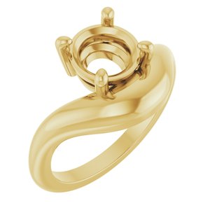 10K Yellow Gold 6.5 mm Round Solitaire Ring Mounting – image 2