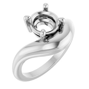 10K White Gold 6.5 mm Round Solitaire Ring Mounting – image 2