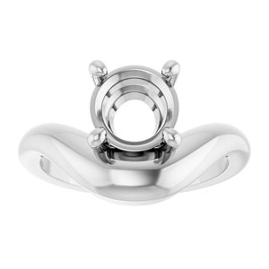 14K White Gold 6.5 mm Round Solitaire Ring Mounting – image 6