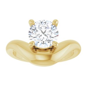 10K Yellow Gold 6.5 mm Round Solitaire Ring Mounting – image 5