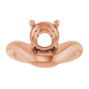 14K Rose Gold 6.5 mm Round Solitaire Ring Mounting – image 6