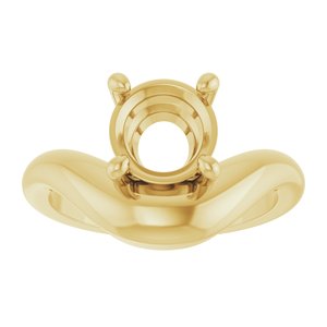 10K Yellow Gold 6.5 mm Round Solitaire Ring Mounting – image 6