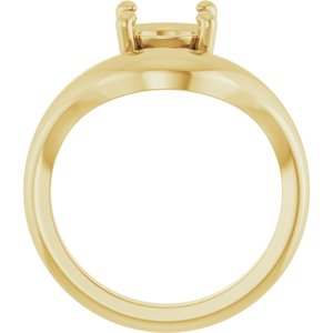 14K Yellow Gold 6.5 mm Round Solitaire Ring Mounting – image 4