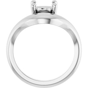 14K White Gold 6.5 mm Round Solitaire Ring Mounting – image 4