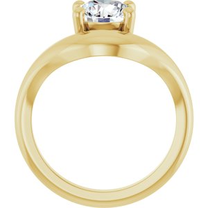 14K Yellow Gold 6.5 mm Round Solitaire Ring Mounting – image 3