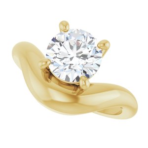 10K Yellow Gold 6.5 mm Round Solitaire Ring Mounting – image 8
