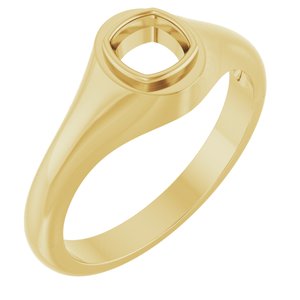 10K Yellow Gold 5x5 mm Cushion Bezel-Set Ring Mounting – image 2