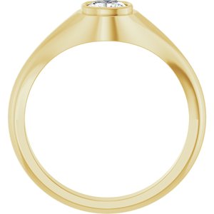 18K Yellow Gold 5x5 mm Cushion Bezel-Set Ring Mounting – image 3