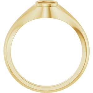 18K Yellow Gold 5x5 mm Cushion Bezel-Set Ring Mounting – image 4