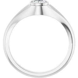 14K White Gold 5x5 mm Cushion Bezel-Set Ring Mounting – image 3