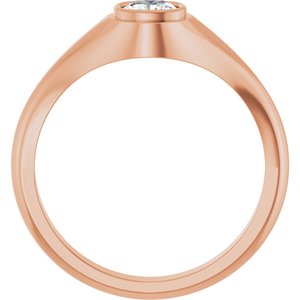 14K Rose Gold 5x5 mm Cushion Bezel-Set Ring Mounting – image 3