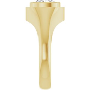10K Yellow Gold 8x8 mm Cushion Bezel-Set Ring Mounting – image 7