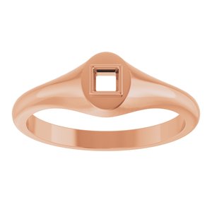 18K Rose Gold 2.75x2.75 mm Square Bezel-Set Ring Mounting – image 6