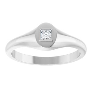10K White Gold 2.75x2.75 mm Square Bezel-Set Ring Mounting – image 5