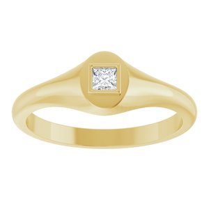 10K Yellow Gold 2.75x2.75 mm Square Bezel-Set Ring Mounting – image 5