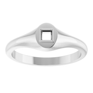 14K White Gold 2.75x2.75 mm Square Bezel-Set Ring Mounting – image 6