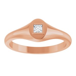 18K Rose Gold 2.75x2.75 mm Square Bezel-Set Ring Mounting – image 5