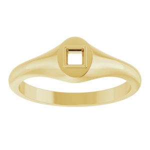 10K Yellow Gold 2.75x2.75 mm Square Bezel-Set Ring Mounting – image 6