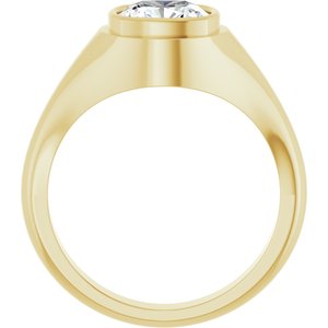 14K Yellow Gold 8x8 mm Cushion Bezel-Set Ring Mounting – image 3