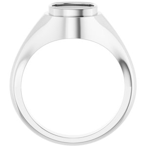 10K White Gold 8x8 mm Cushion Bezel-Set Ring Mounting – image 4