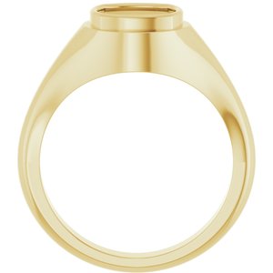 10K Yellow Gold 8x8 mm Cushion Bezel-Set Ring Mounting – image 4
