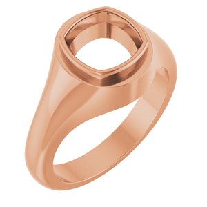 14K Rose Gold 8x8 mm Cushion Bezel-Set Ring Mounting – image 2