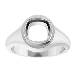 Continuum Sterling Silver 8x8 mm Cushion Bezel-Set Ring Mounting – image 6