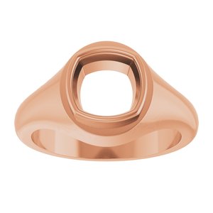 14K Rose Gold 8x8 mm Cushion Bezel-Set Ring Mounting – image 6
