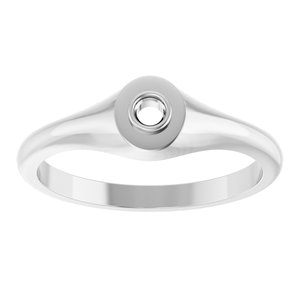 18K White Gold 2.5 mm Round Bezel-Set Ring Mounting – image 6