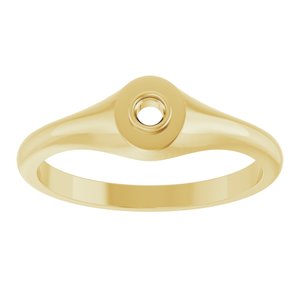 18K Yellow Gold 2.5 mm Round Bezel-Set Ring Mounting – image 6