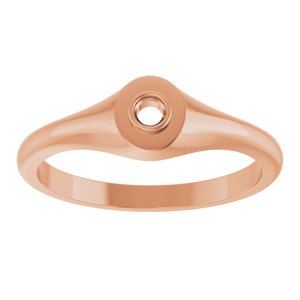 18K Rose Gold 2.5 mm Round Bezel-Set Ring Mounting – image 6