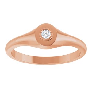 18K Rose Gold 2.5 mm Round Bezel-Set Ring Mounting – image 5