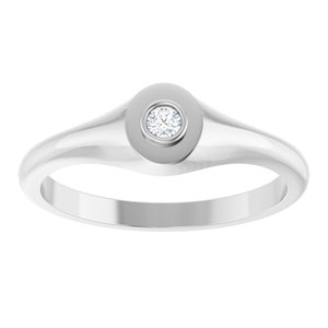18K White Gold 2.5 mm Round Bezel-Set Ring Mounting – image 5
