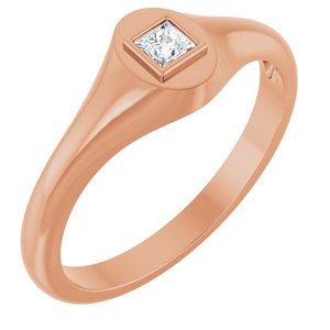 18K Rose Gold 2.75x2.75 mm Square Bezel-Set Ring Mounting