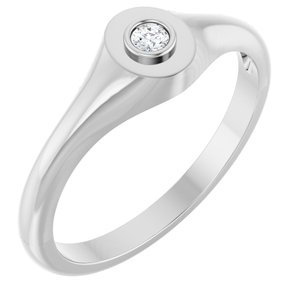 18K White Gold 2.5 mm Round Bezel-Set Ring Mounting
