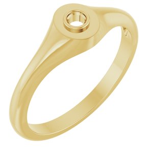 18K Yellow Gold 2.5 mm Round Bezel-Set Ring Mounting – image 2