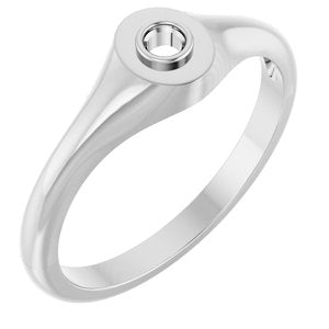 Sterling Silver 2.5 mm Round Bezel-Set Ring Mounting – image 2