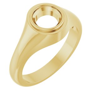 10K Yellow Gold 7 mm Round Bezel-Set Ring Mounting – image 2