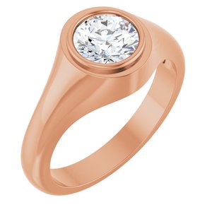 14K Rose Gold 7 mm Round Bezel-Set Ring Mounting