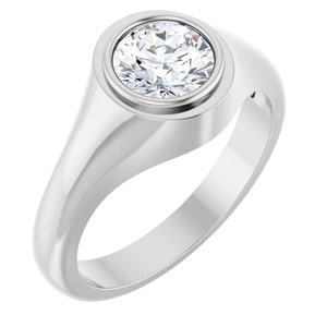 Sterling Silver 7 mm Round Bezel-Set Ring Mounting