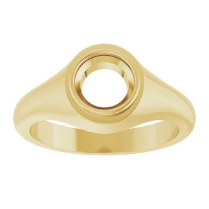 14K Yellow Gold 7 mm Round Bezel-Set Ring Mounting – image 6