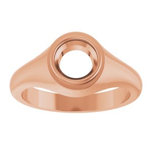 14K Rose Gold 7 mm Round Bezel-Set Ring Mounting – image 6