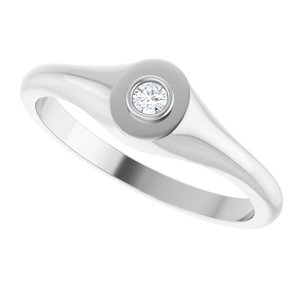 14K White Gold 2.5 mm Round Bezel-Set Ring Mounting – image 8
